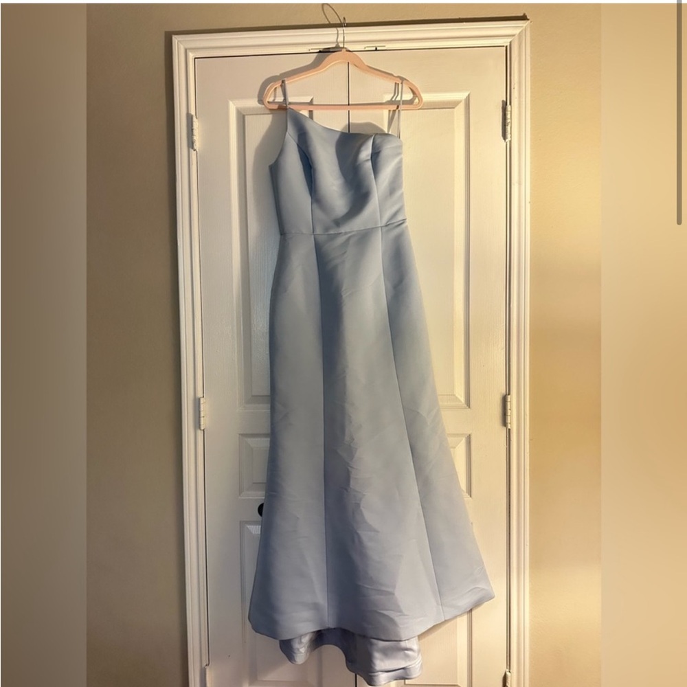 Amsale Cecilia Ice Blue Bridesmaid Dress - Size 10
